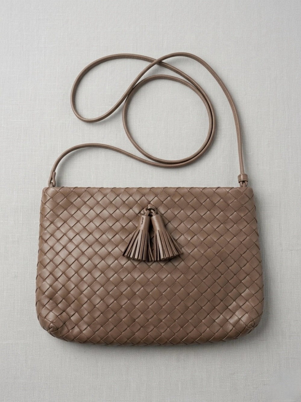 Vintage Woven Premium Leather Crossbody Bag Made in Italy